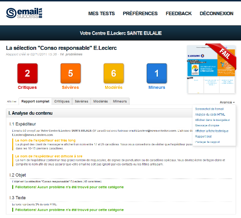 Email Success Audit emailing